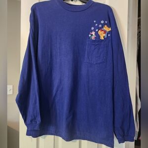 Vintage Disney Store Winnie The Pooh Piglet Holiday Tee Shirt